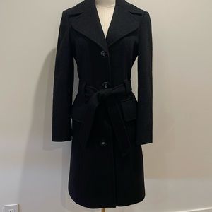 D & G Dolce Gabbana Black Wool Coat